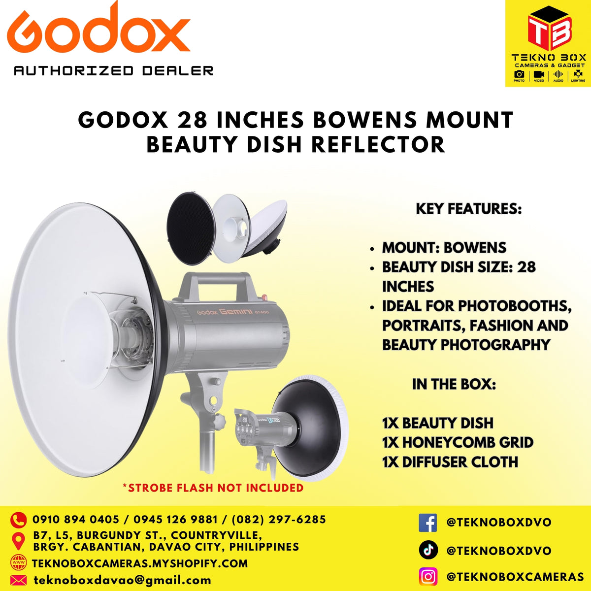 Godox 28 Inches Bowens Mount Beauty Dish Reflector
