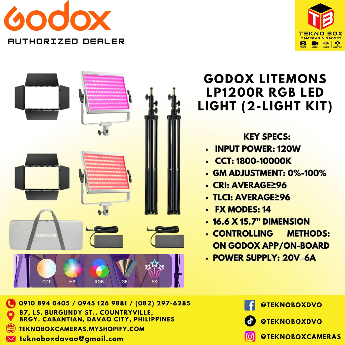 Godox Litemons LP1200R RGB LED Light Panel (2-Light Kit)