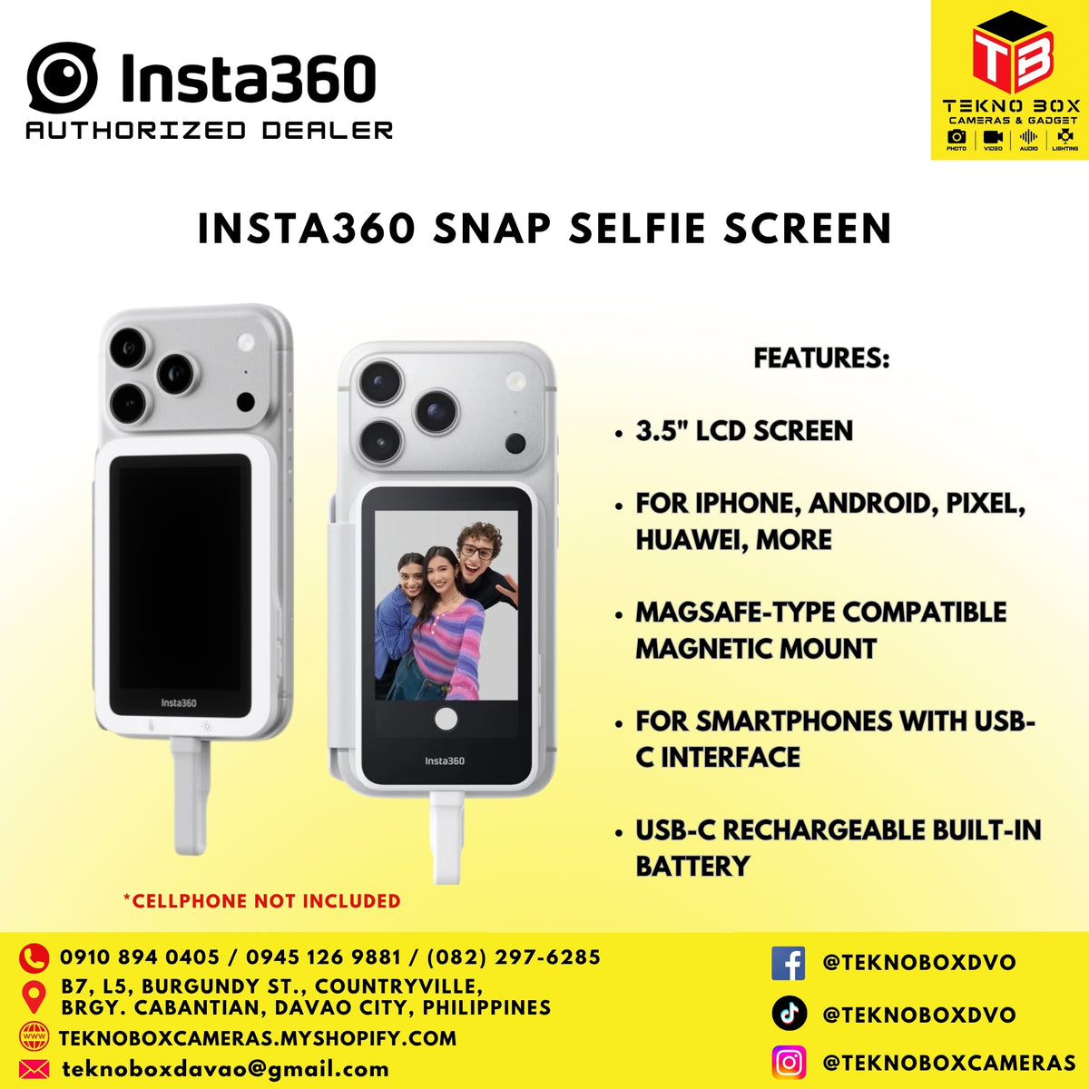 Insta360 Snap Selfie Screen