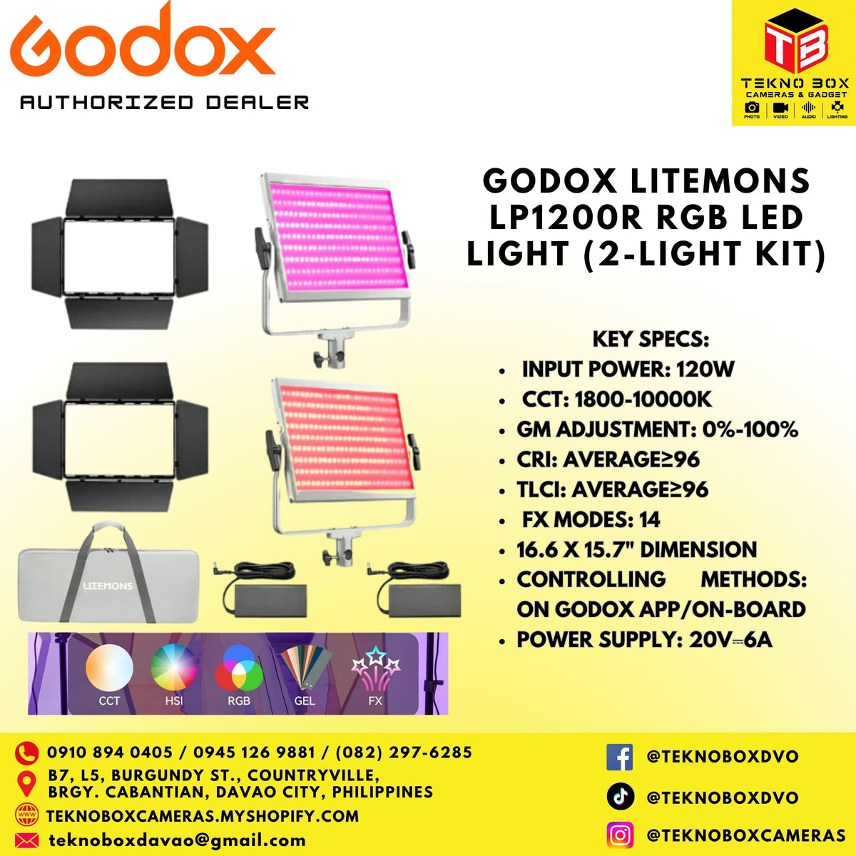 Godox Litemons LP1200R RGB LED Light Panel (2-Light Kit)