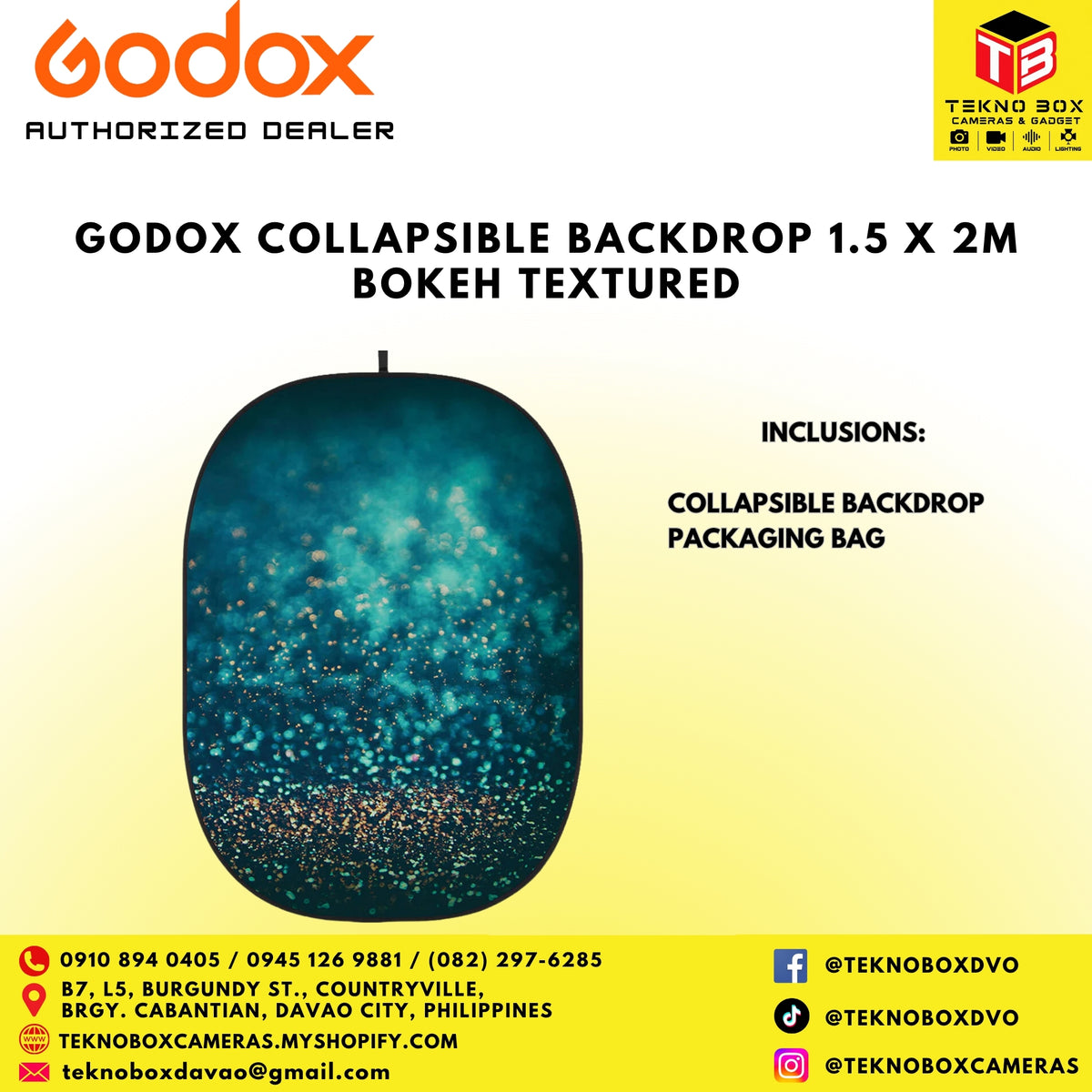 Godox Collapsible Backdrop 1.5 x 2m Bokeh Textured