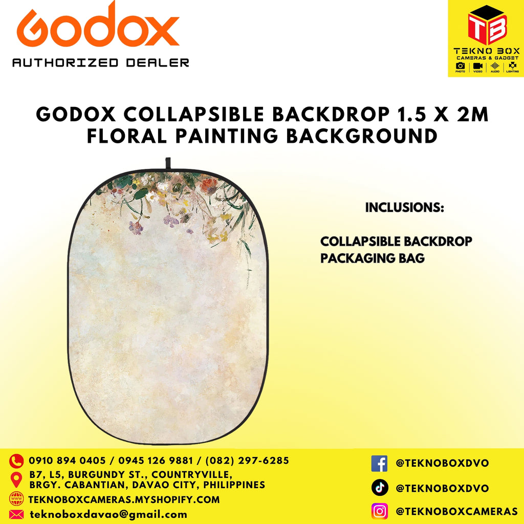 Godox Collapsible Backdrop 1.5 x 2m Floral Painting Background