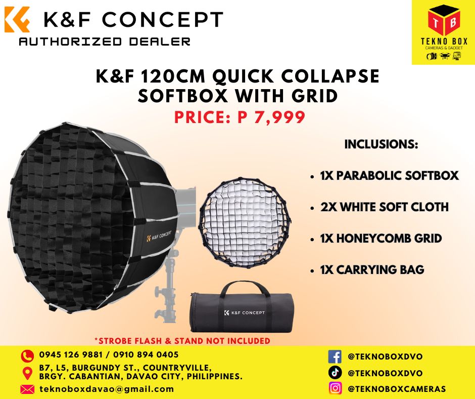 K&F 120cm Quick Collapse Parabolic Softbox With Grid
