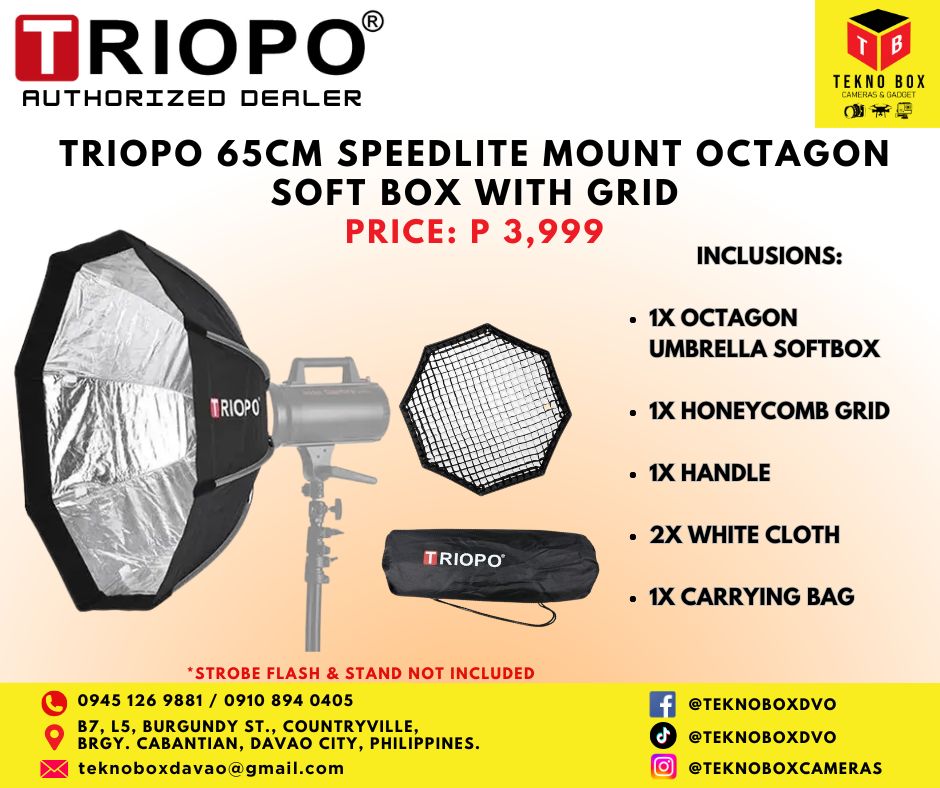 Triopo 65cm Speedlite Mount Octagon Soft Box with Grid