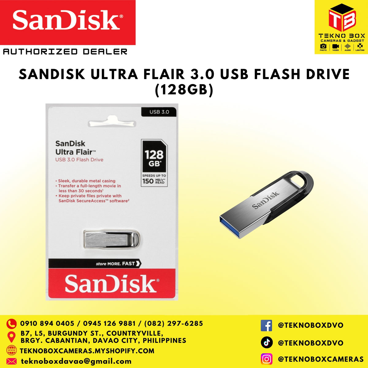 Sandisk Ultra Flair 3.0 USB Flash Drive (128 GB)