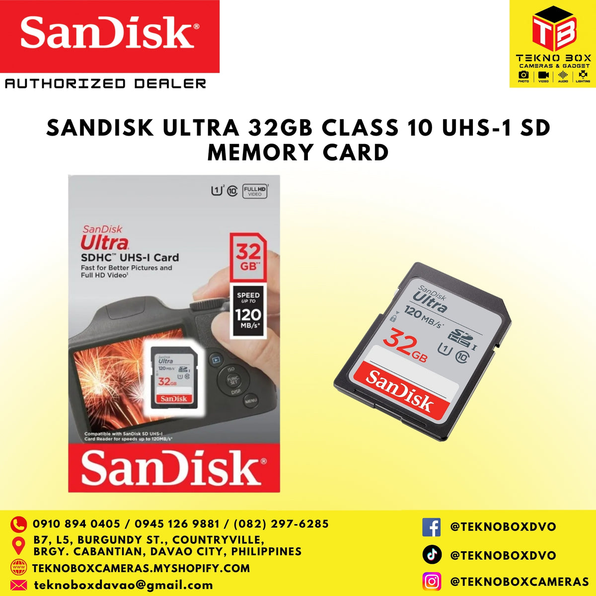Sandisk Ultra 32gb Class 10 UHS-1 SD Memory Card