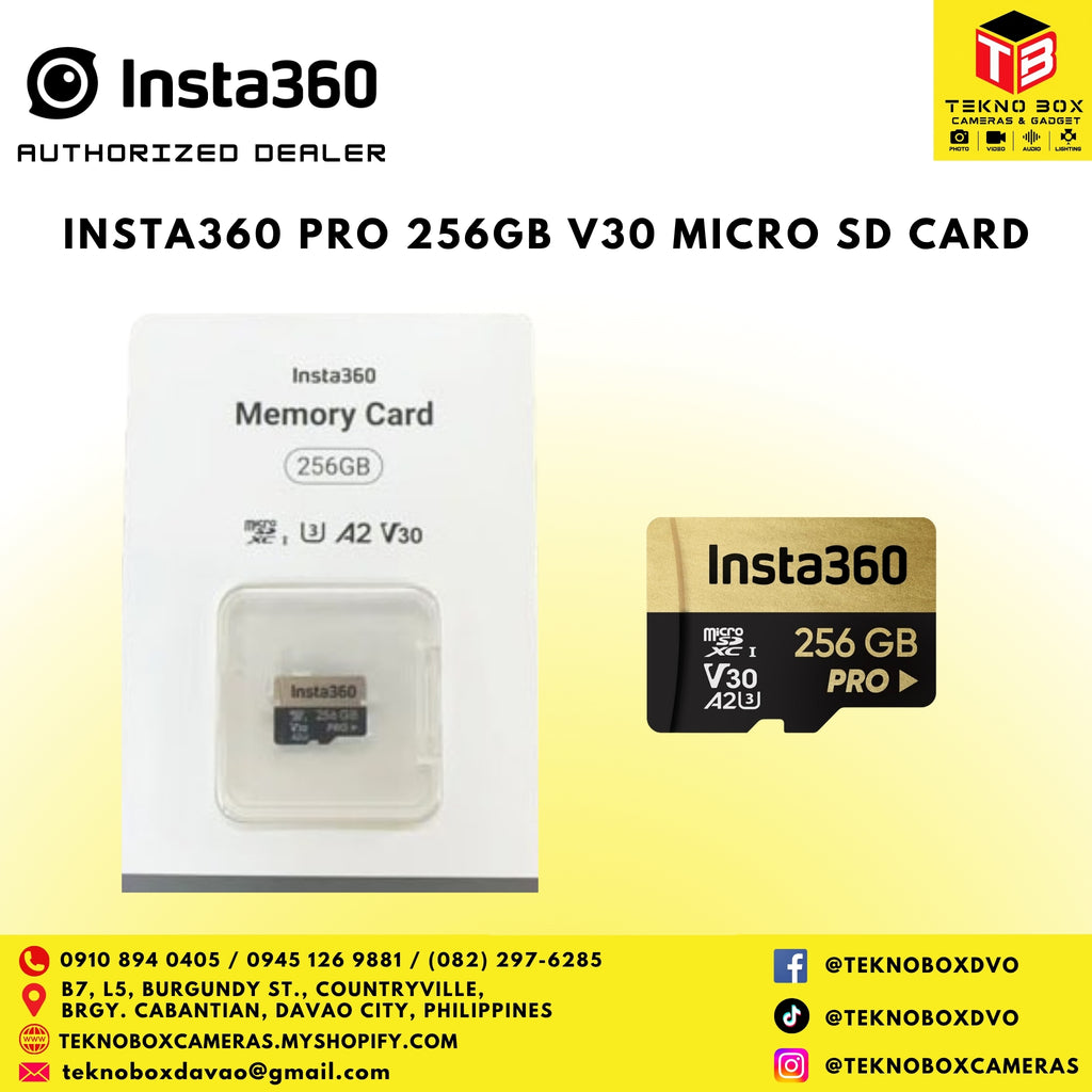 Brand New Insta360 Pro 256GB V30 Micro SD Card