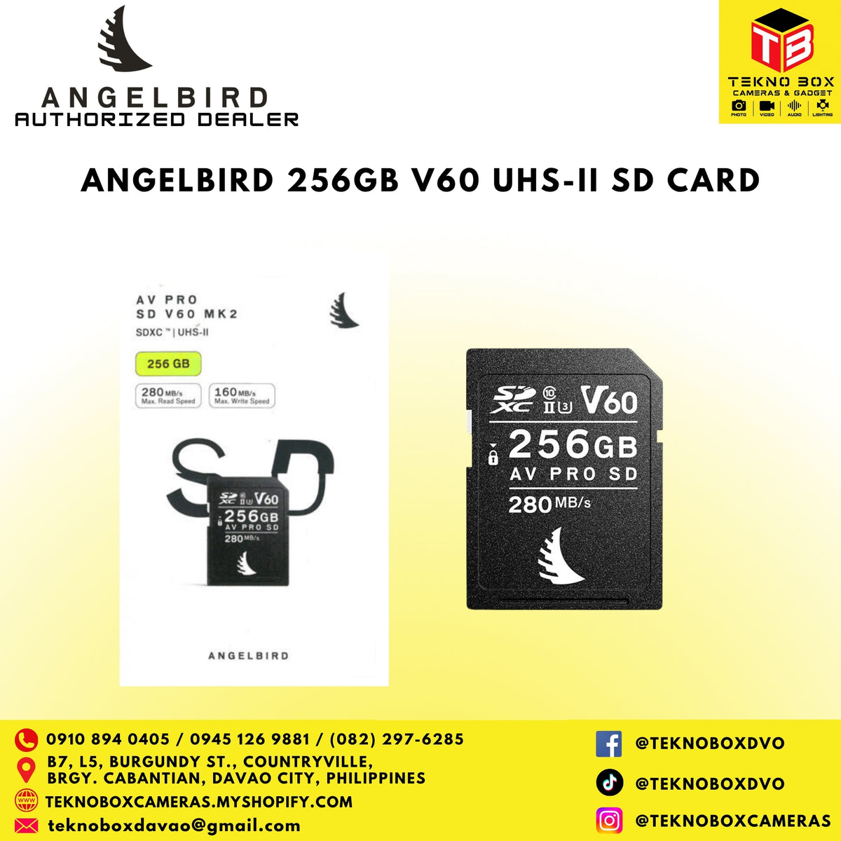 Brand New Angelbird 256gb V60 UHS-II SD Card