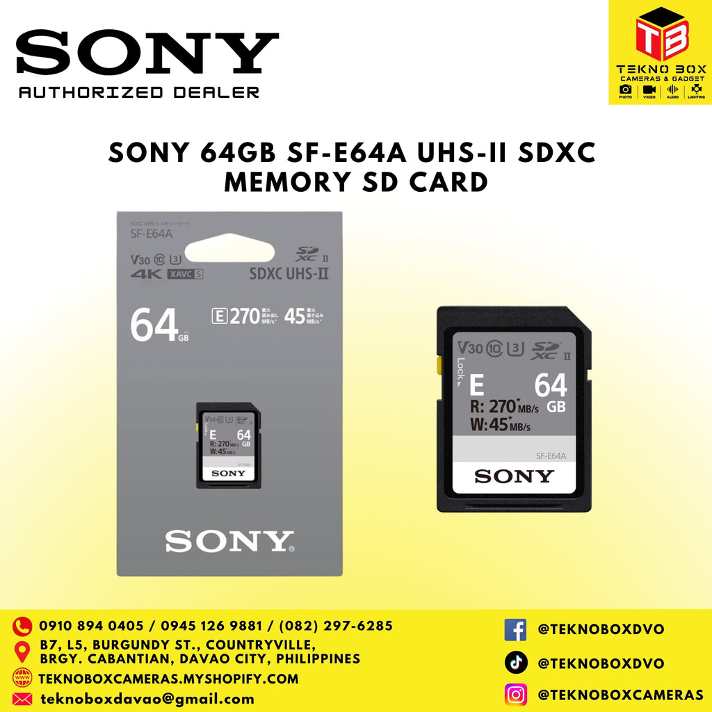 Sony 64GB SF-E64A UHS-II SDXC Memory SD Card