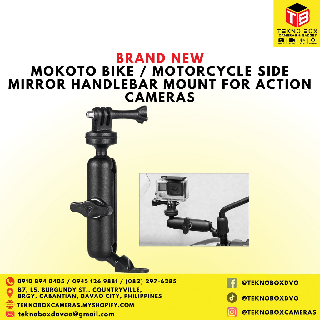 Mokoto Bike / Motorcycle Side Mirror  Mount for Action cameras