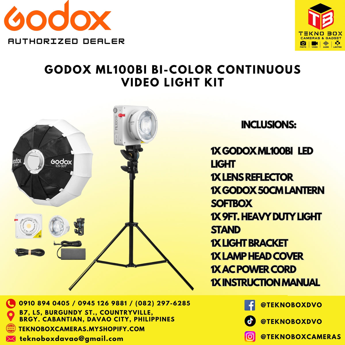 Godox ML100 BiColor Continuous Video Light Kit