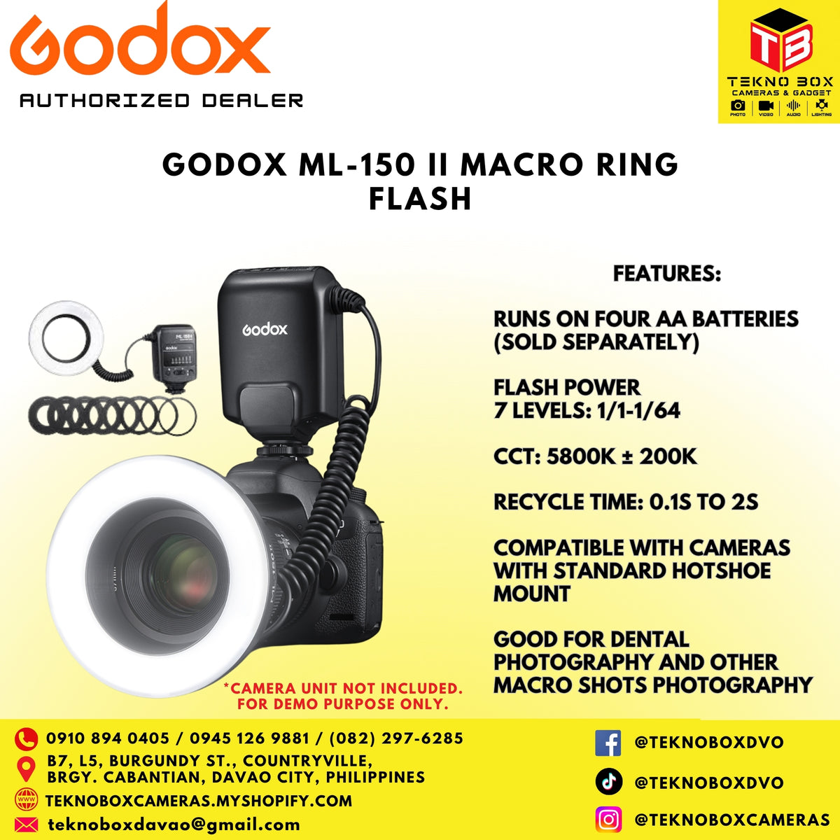 Godox ML-150 II Macro Micro Photography Ring Flash