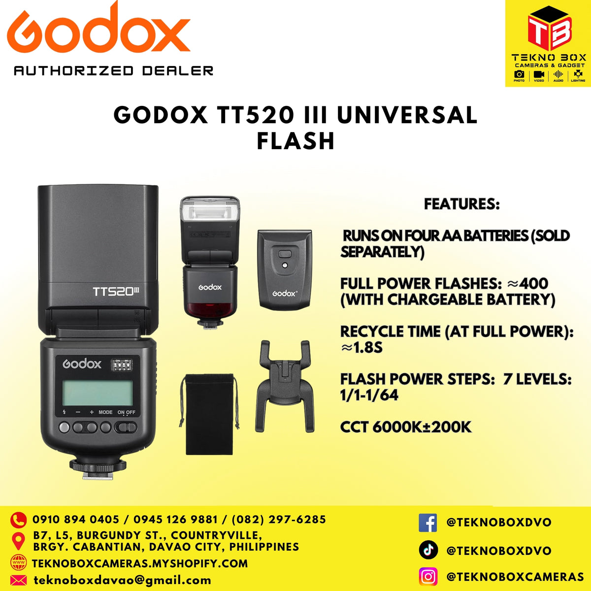 Godox TT520 III Flash W/ Wireless Trigger