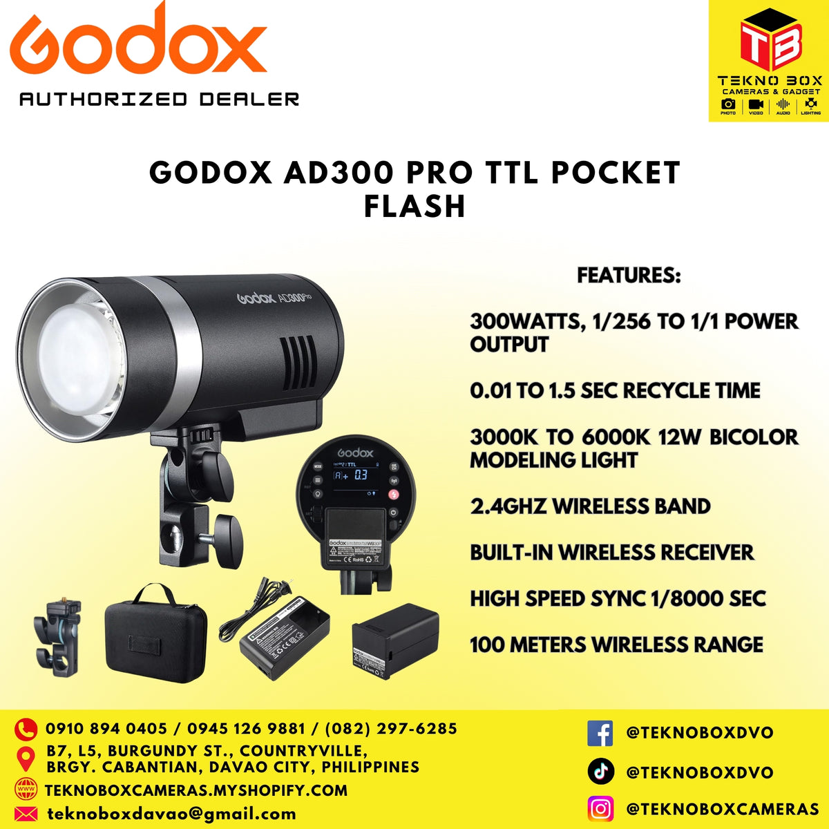 Brand New Godox AD300 Pro TTL Pocket Flash