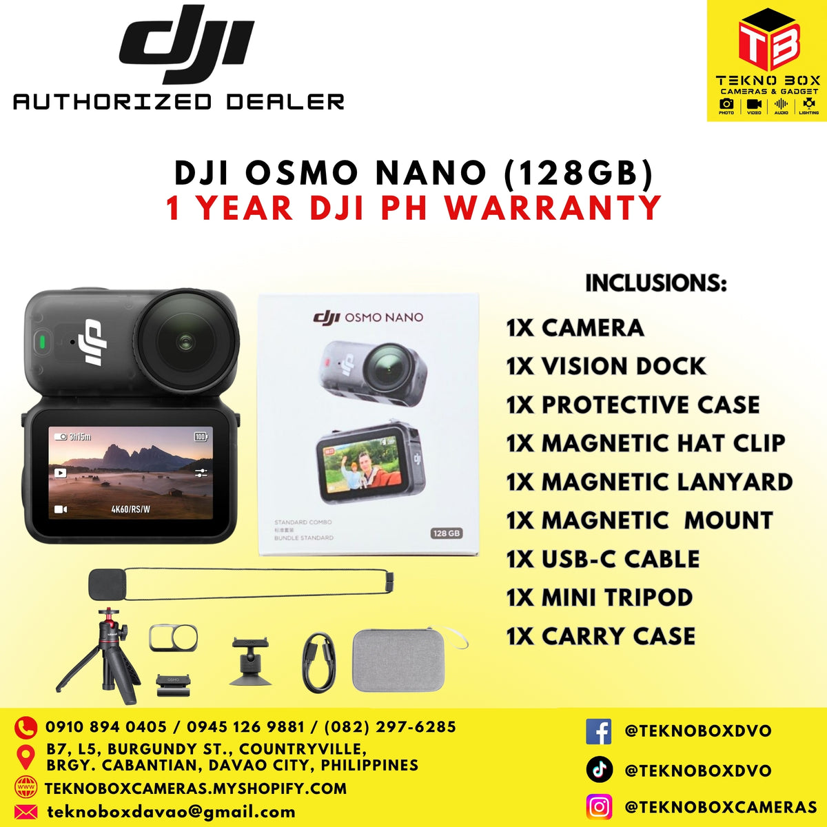 Brand New DJI Osmo Nano Action Camera (128GB Variant)