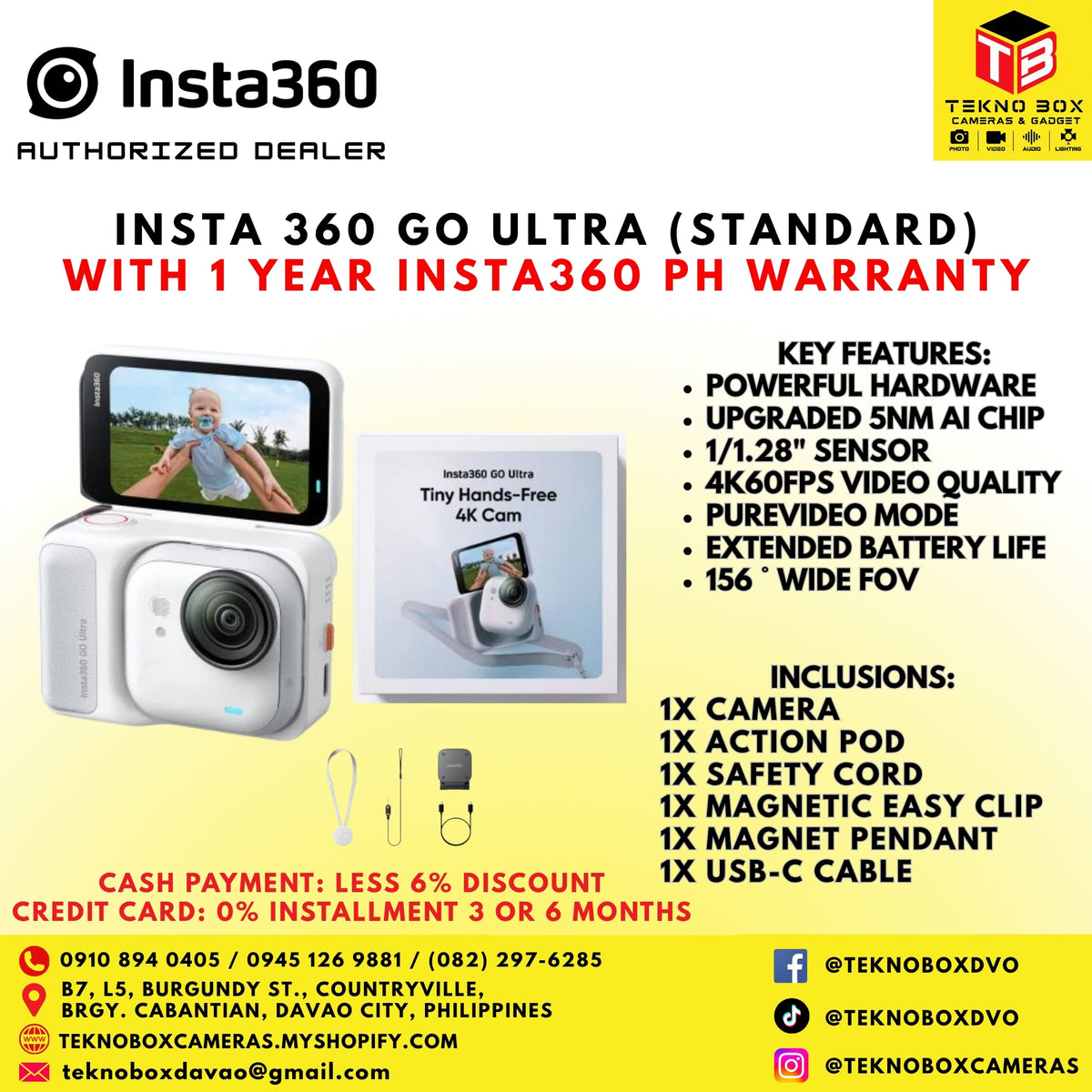 Brand New Insta360 GO Ultra Standard (White)