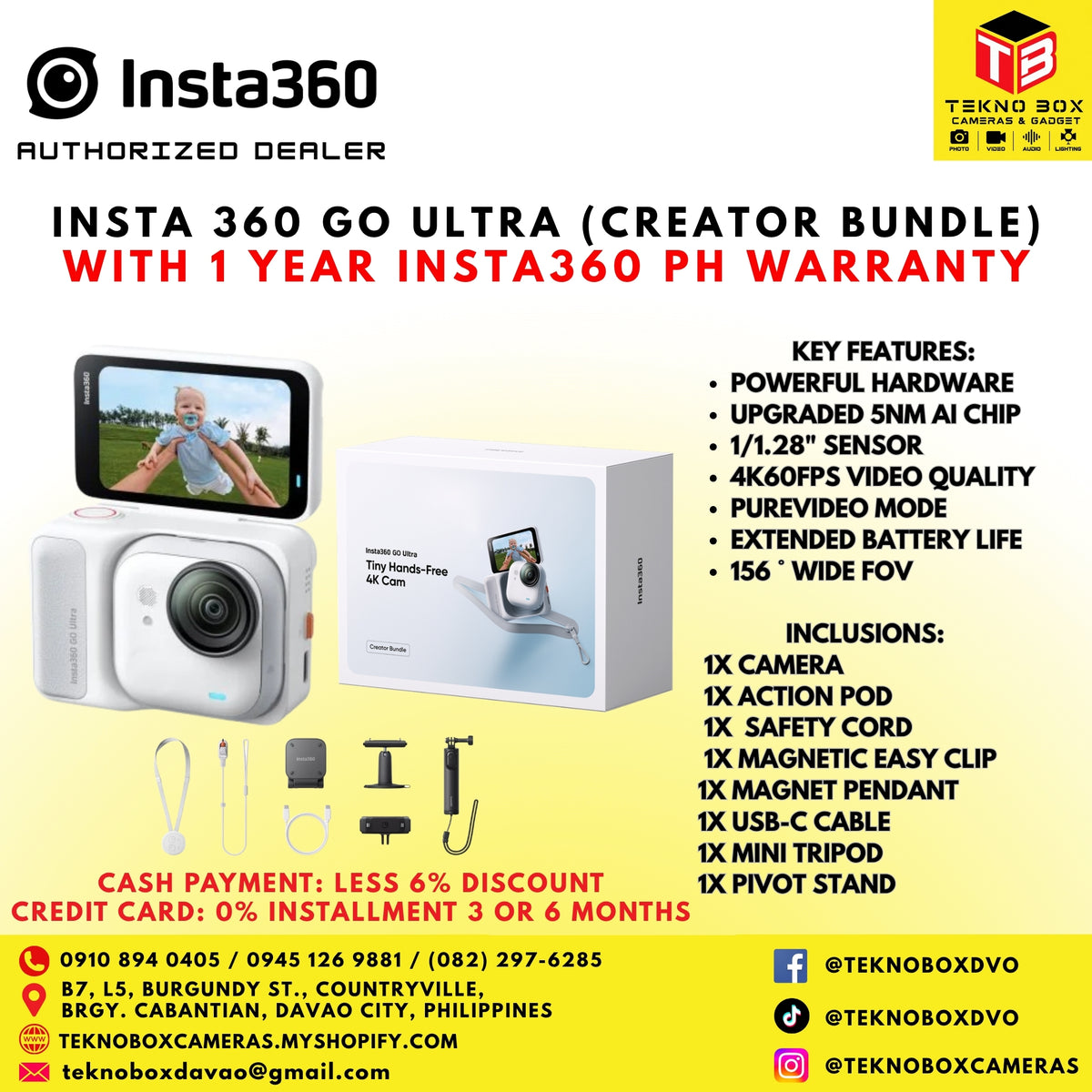 Brand New Insta360 GO Ultra Creator Bundle (White)