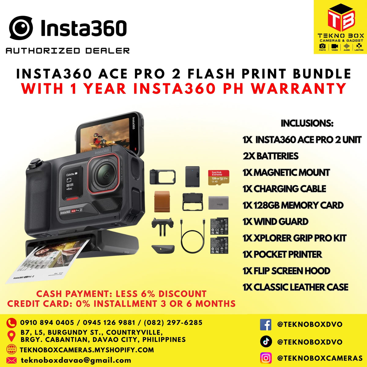 Insta360 Ace Pro 2 Flash Print Bundle