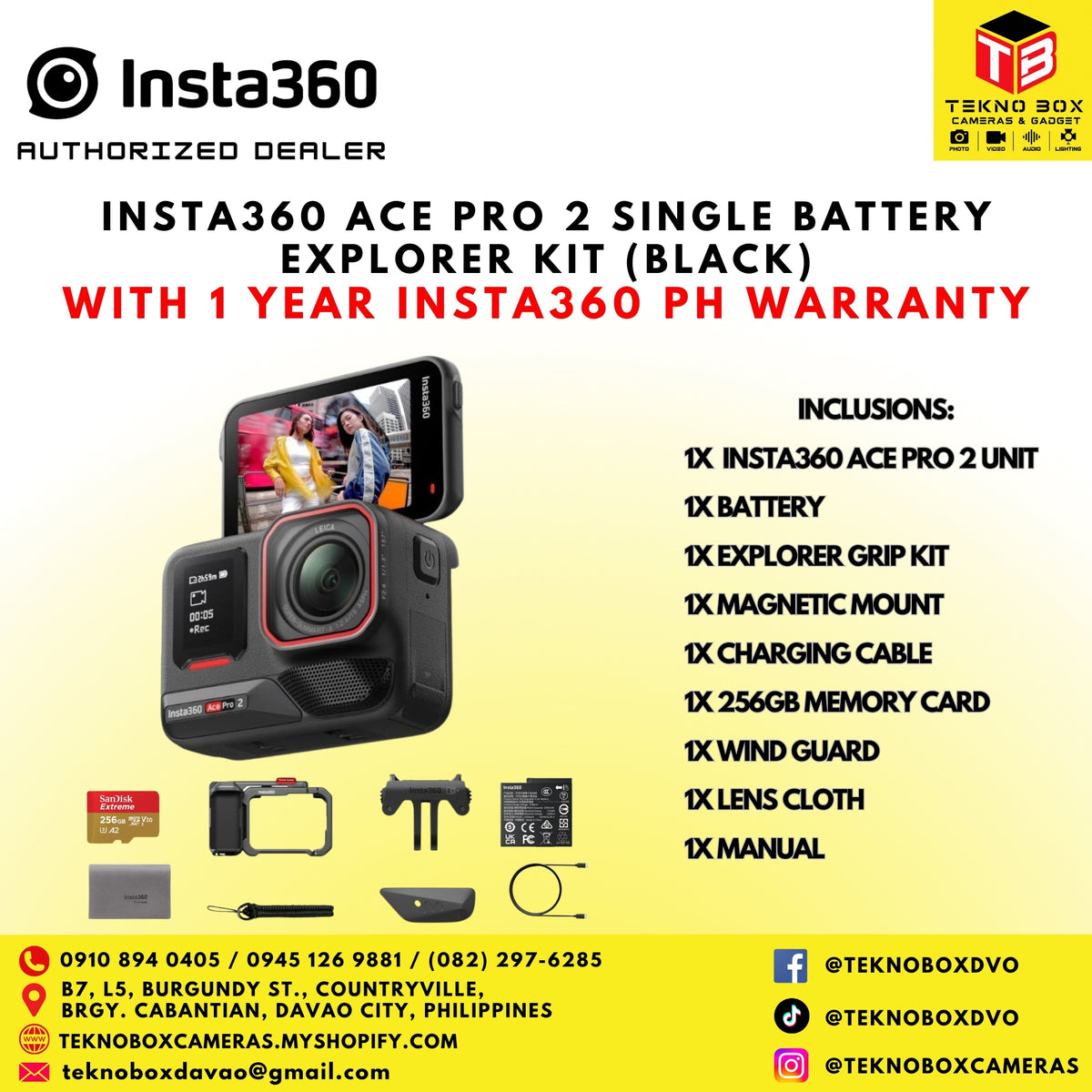 Insta360 Ace Pro 2 Single Battery Explorer Kit (Black)