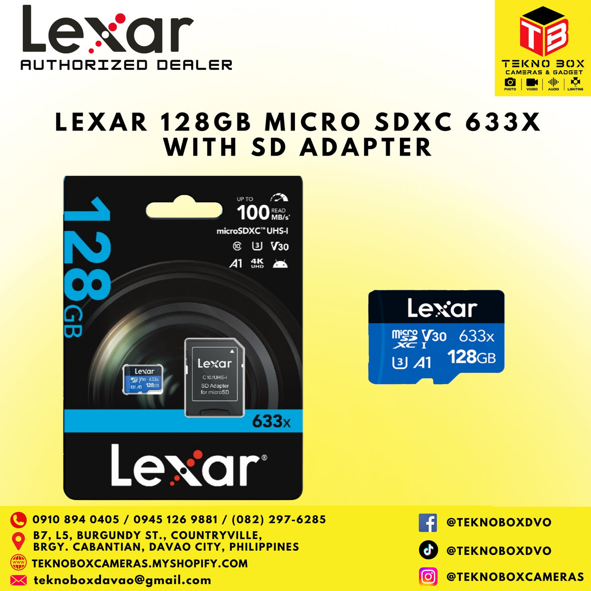 Lexar 128GB Micro SDXC 633x With SD Adapter
