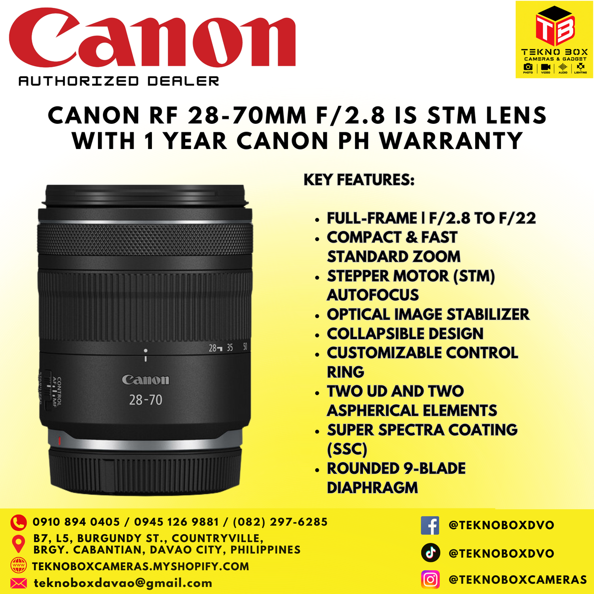 Canon RF 28-70mm f/2.8 IS STM Lens