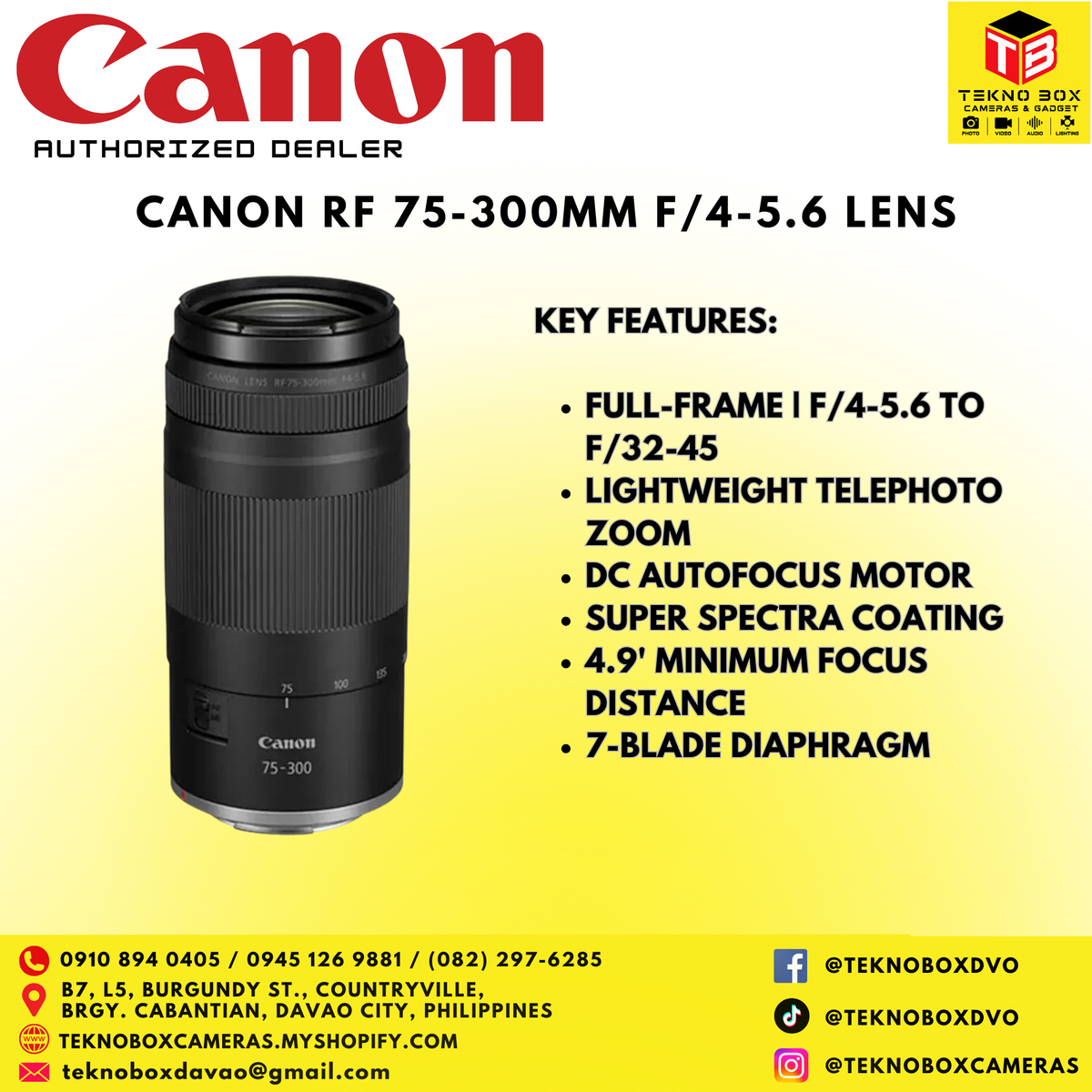 Canon RF 75-300mm F/4-5.6 Lens
