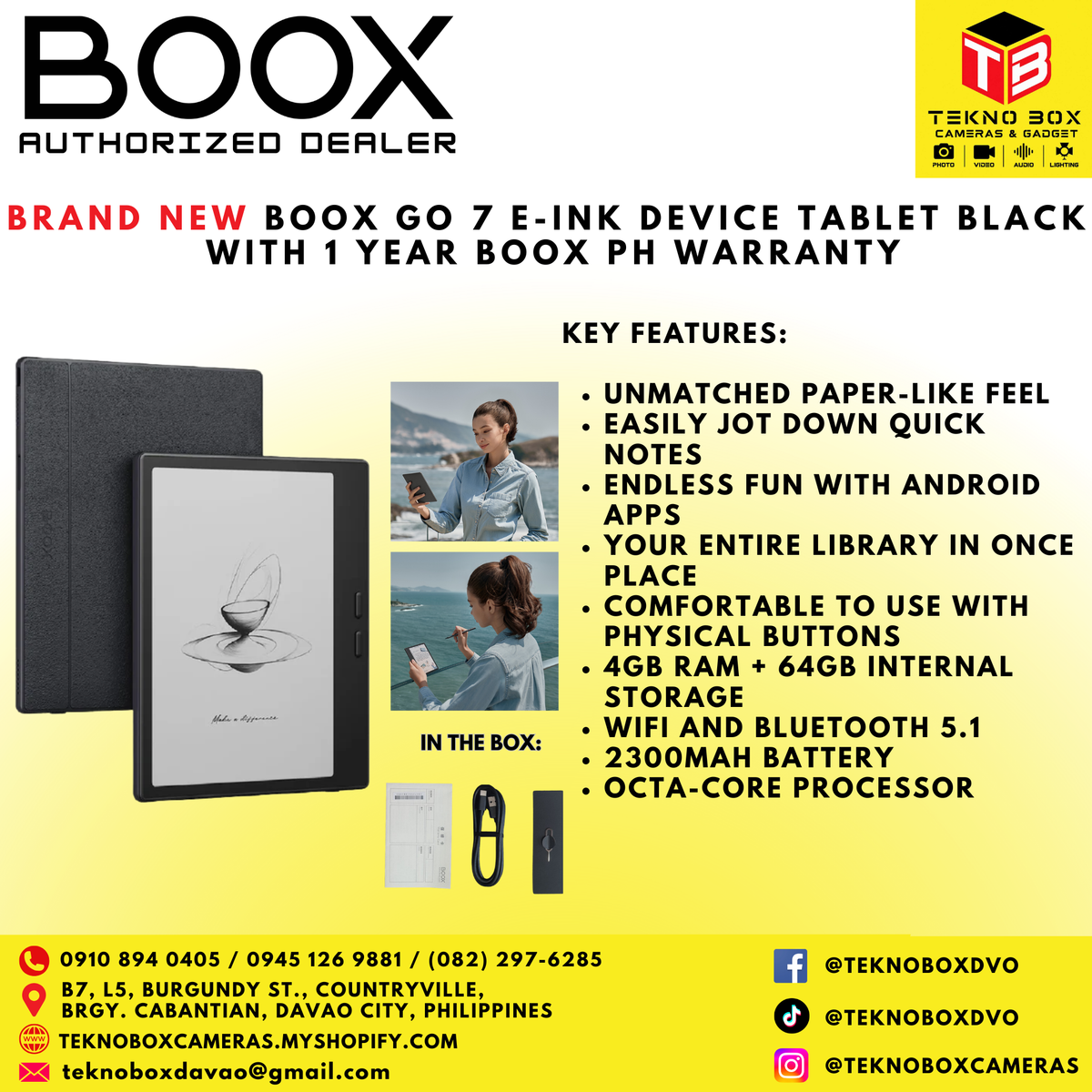 Boox Go 7 E-ink Device Tablet (Black)