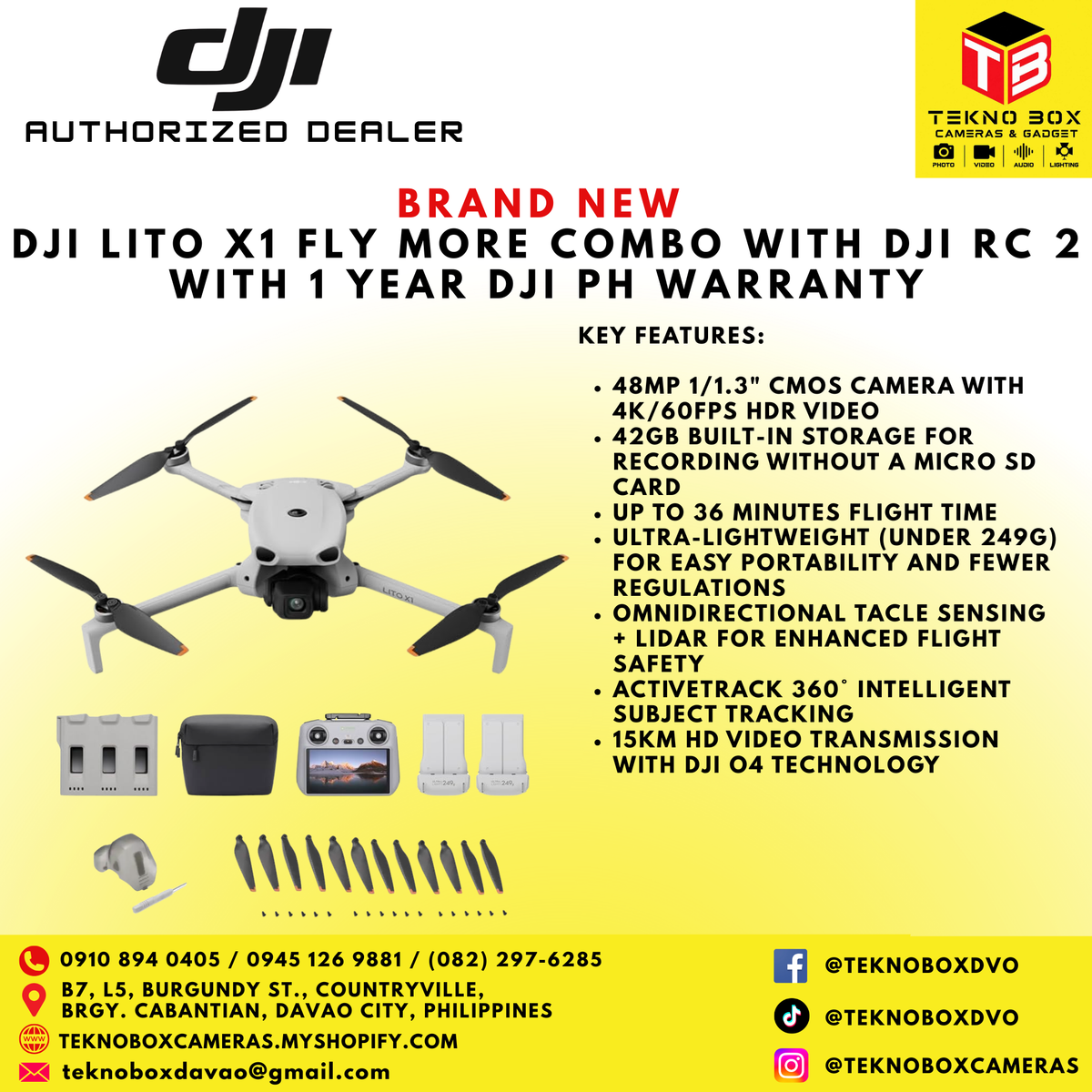 DJI Lito X1 Fly More Combo With DJI RC 2