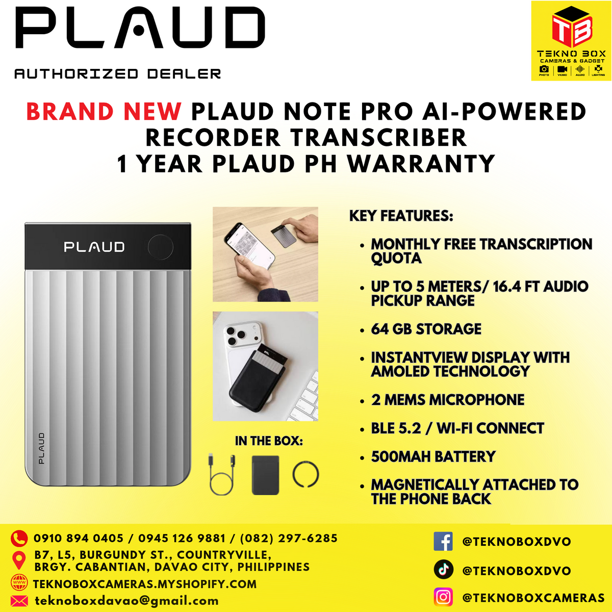 Plaud AI Note Pro AI-Powered Recorder Transcriber