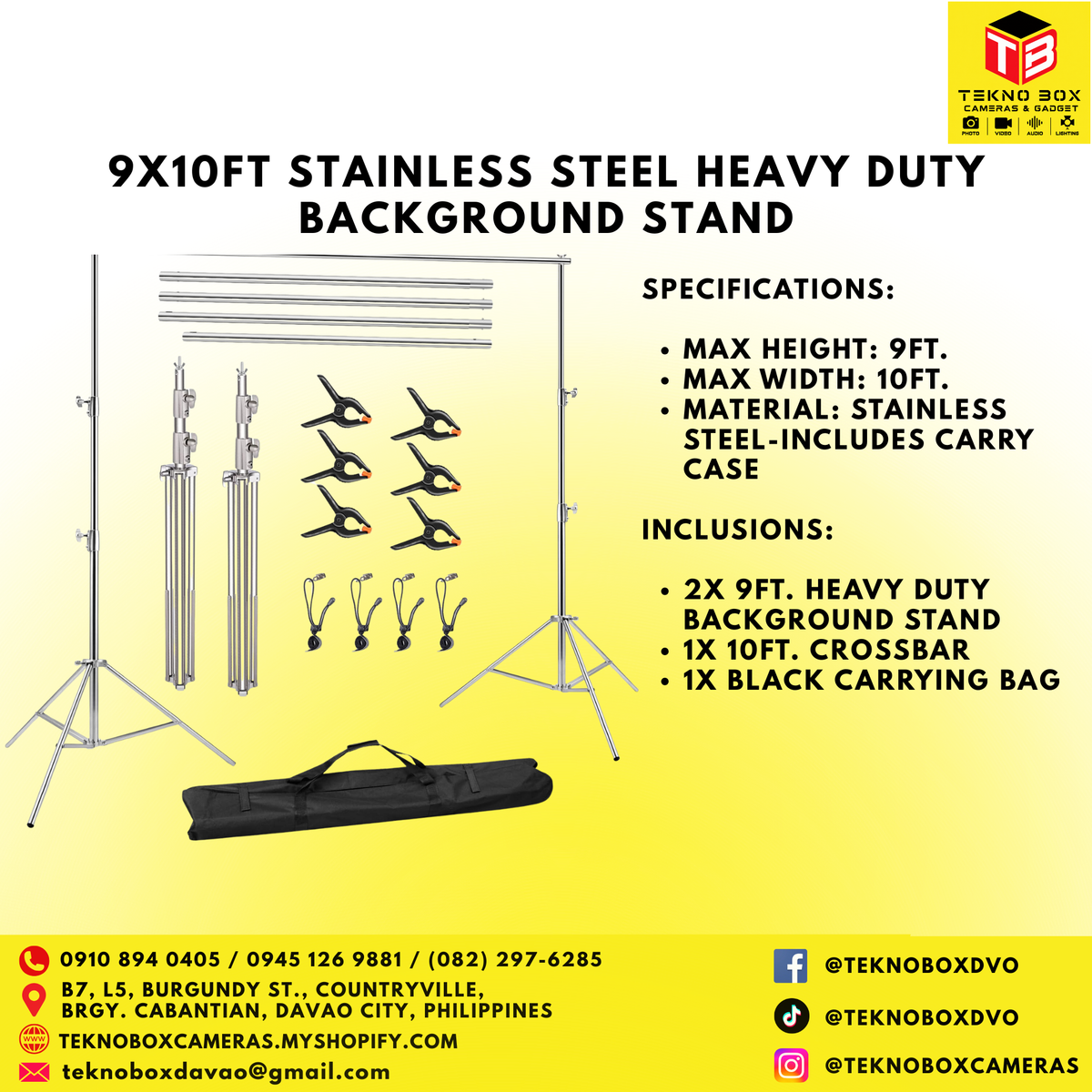 9x10ft Stainless Steel Heavy Duty Background Stand