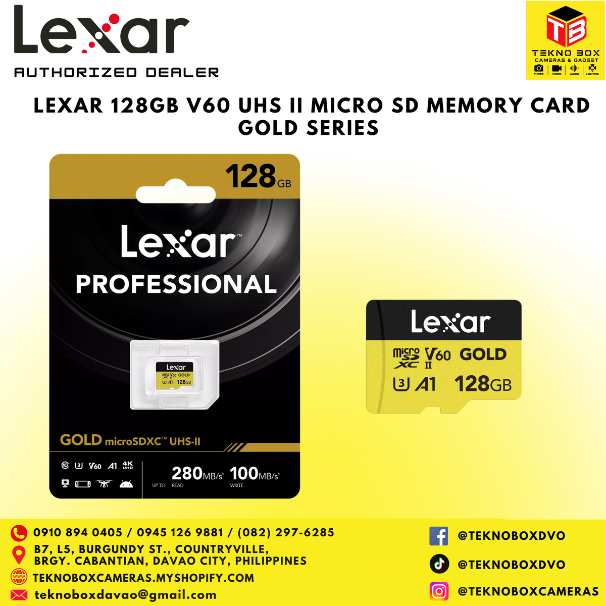 Lexar 128GB V60 UHS II Micro SD Card for Insta360, DJI Action Cameras & Drones