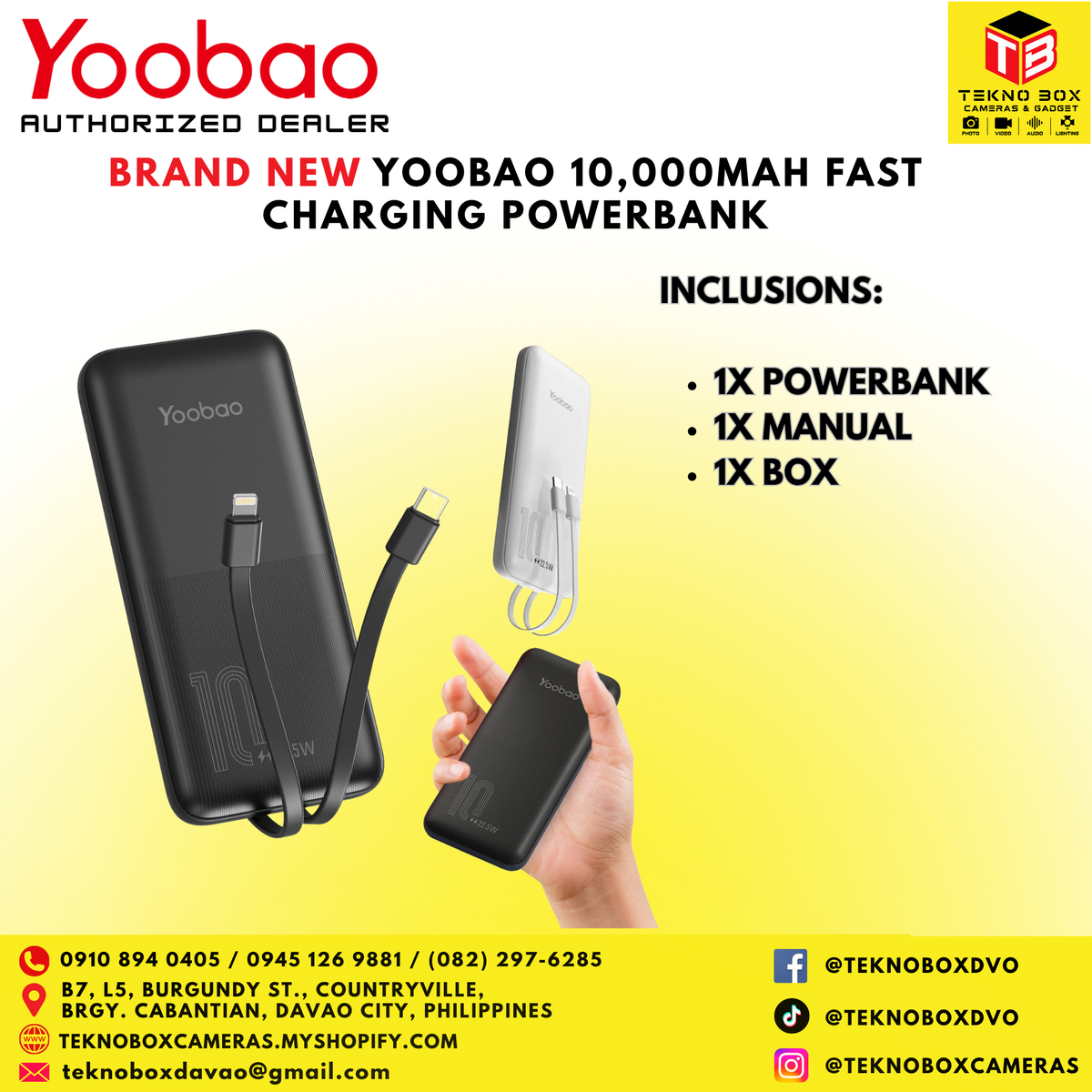 Yoobao 10,000mAh Fast Charging Powerbank