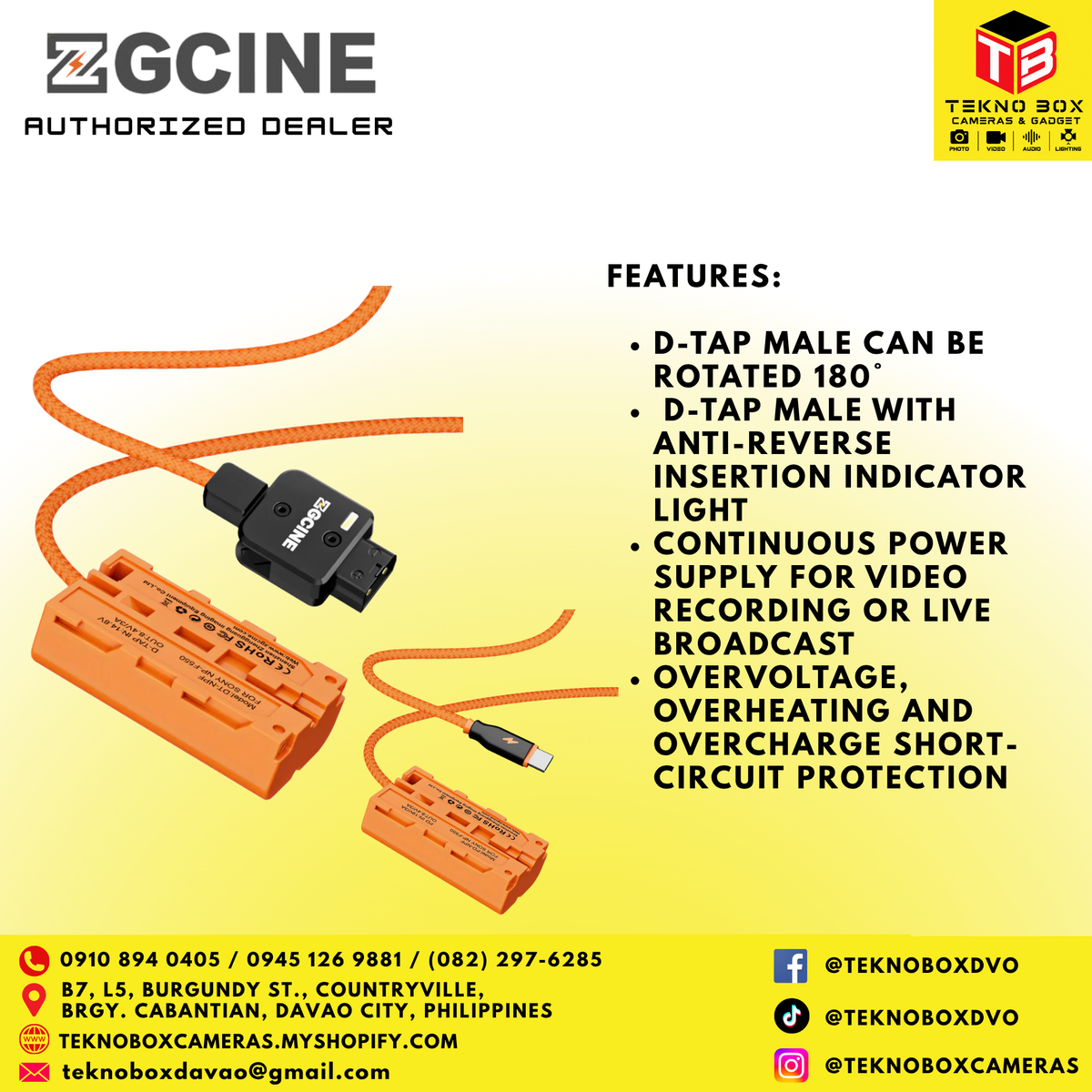 ZGCINE DT-NPF Dummy Battery Cable