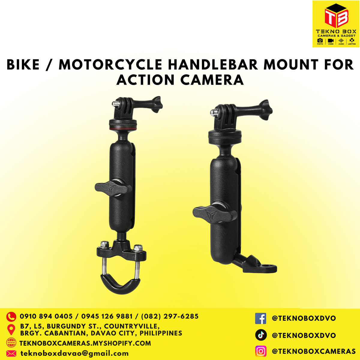 Bike / Motorcycle Handlebar Mount for Action Camera