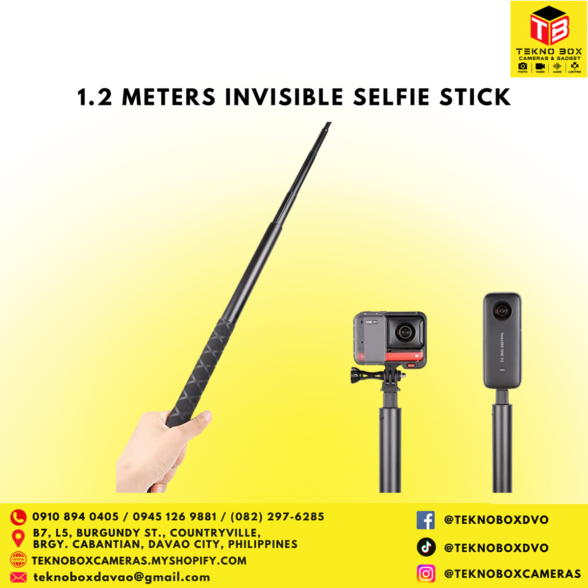 1.2 meters Invisible Selfie Stick