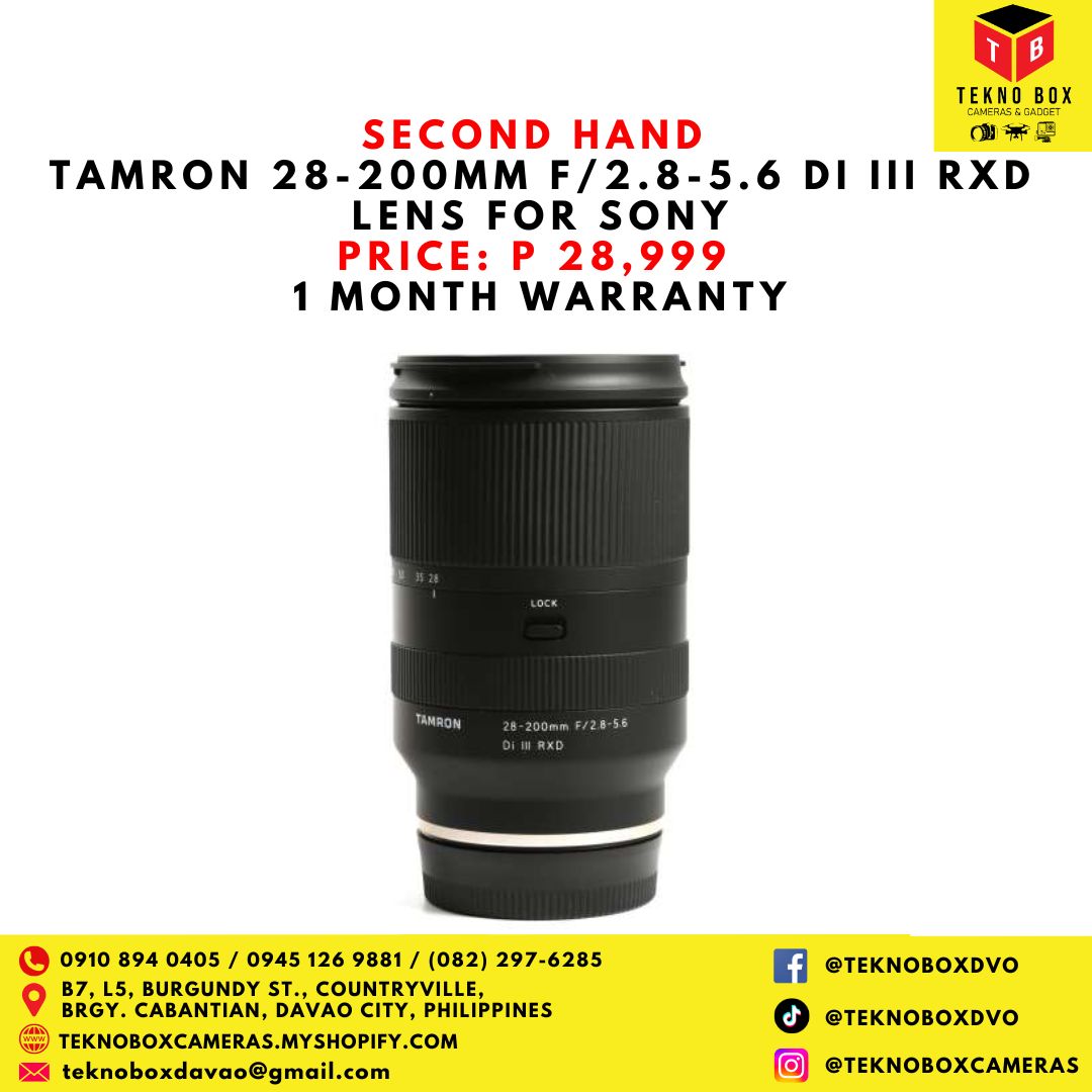 Tamron 28-200mm F/2.8-5.6 Di III RXD Lens for Sony