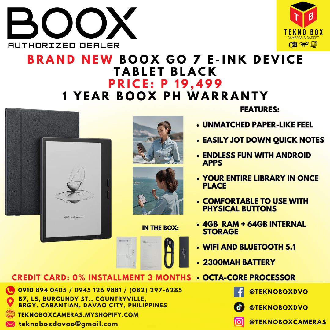 Boox Go 7 E-ink Device Tablet (Black)