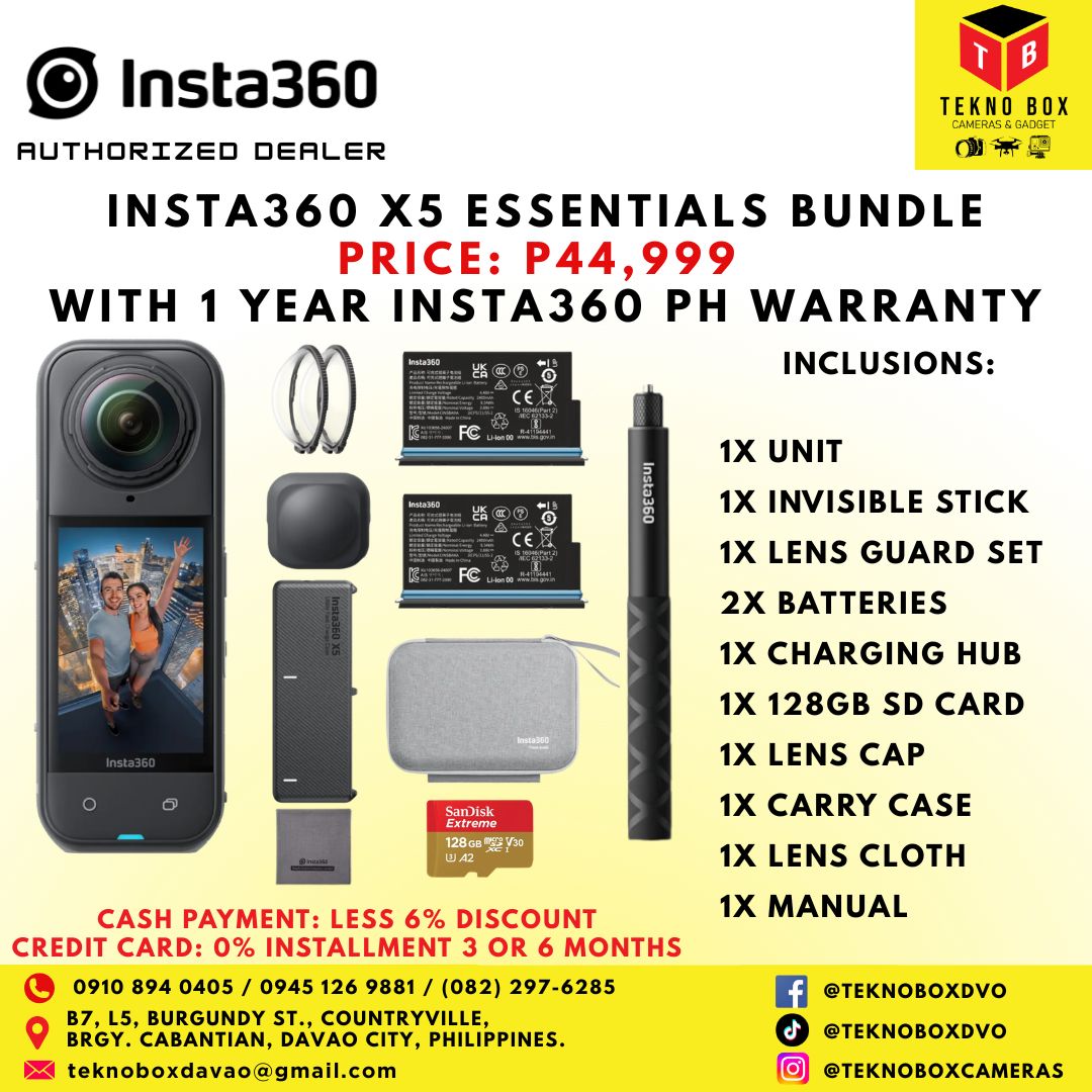 Brand new INSTA360 X5 Essentials Bundle