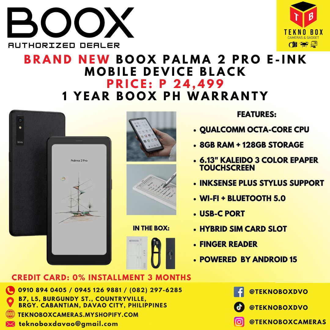 Boox Palma 2 Pro E-ink Mobile Device (Black)