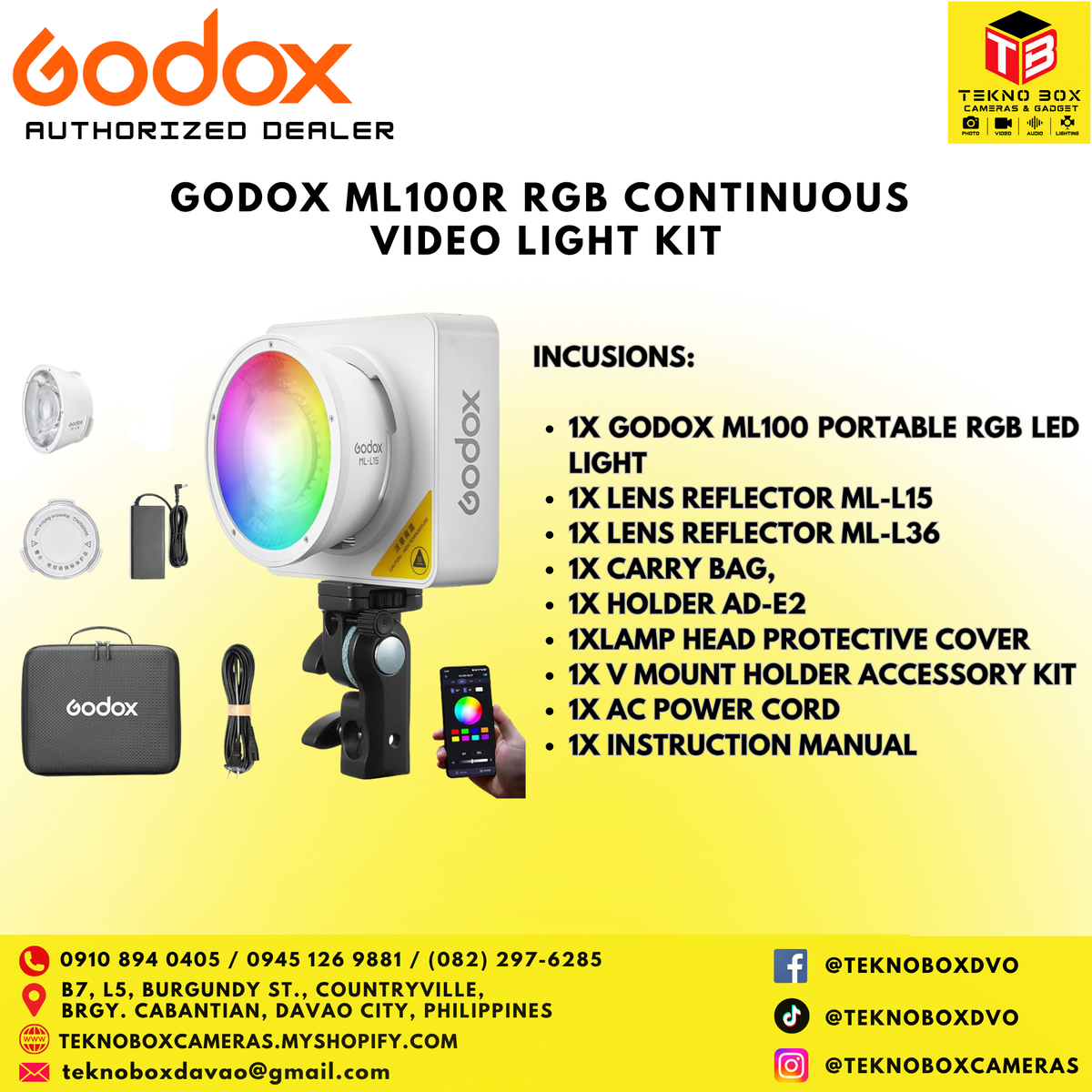 Godox ML100R RGB LED Video Light Kit