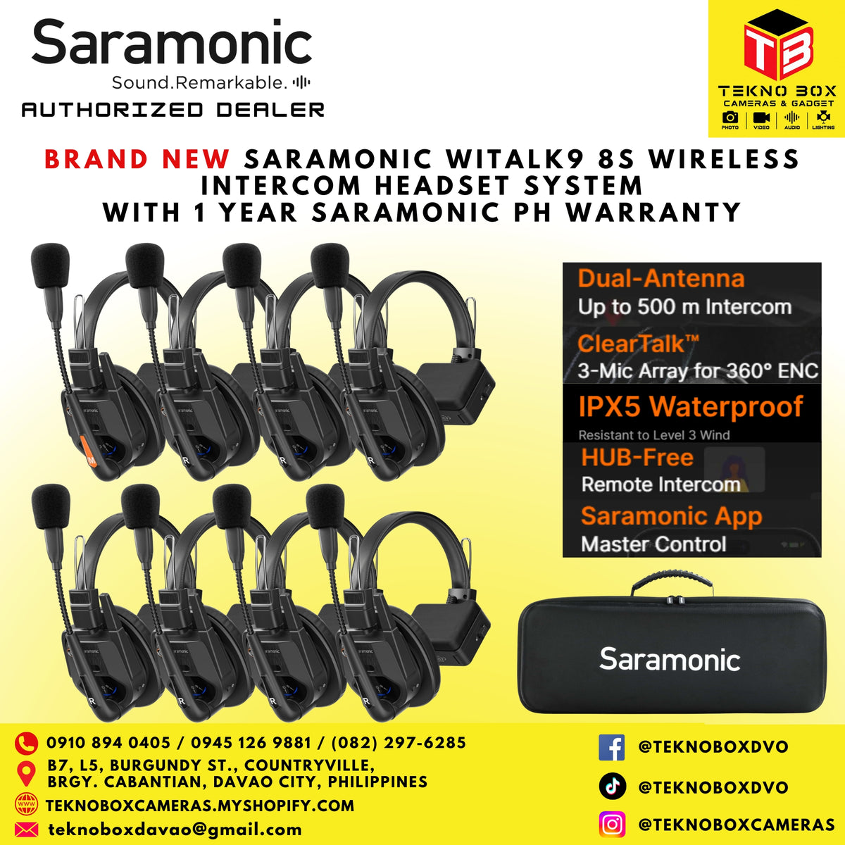 Saramonic WiTalk9 8S 8-Person Wireless Intercom Headset System