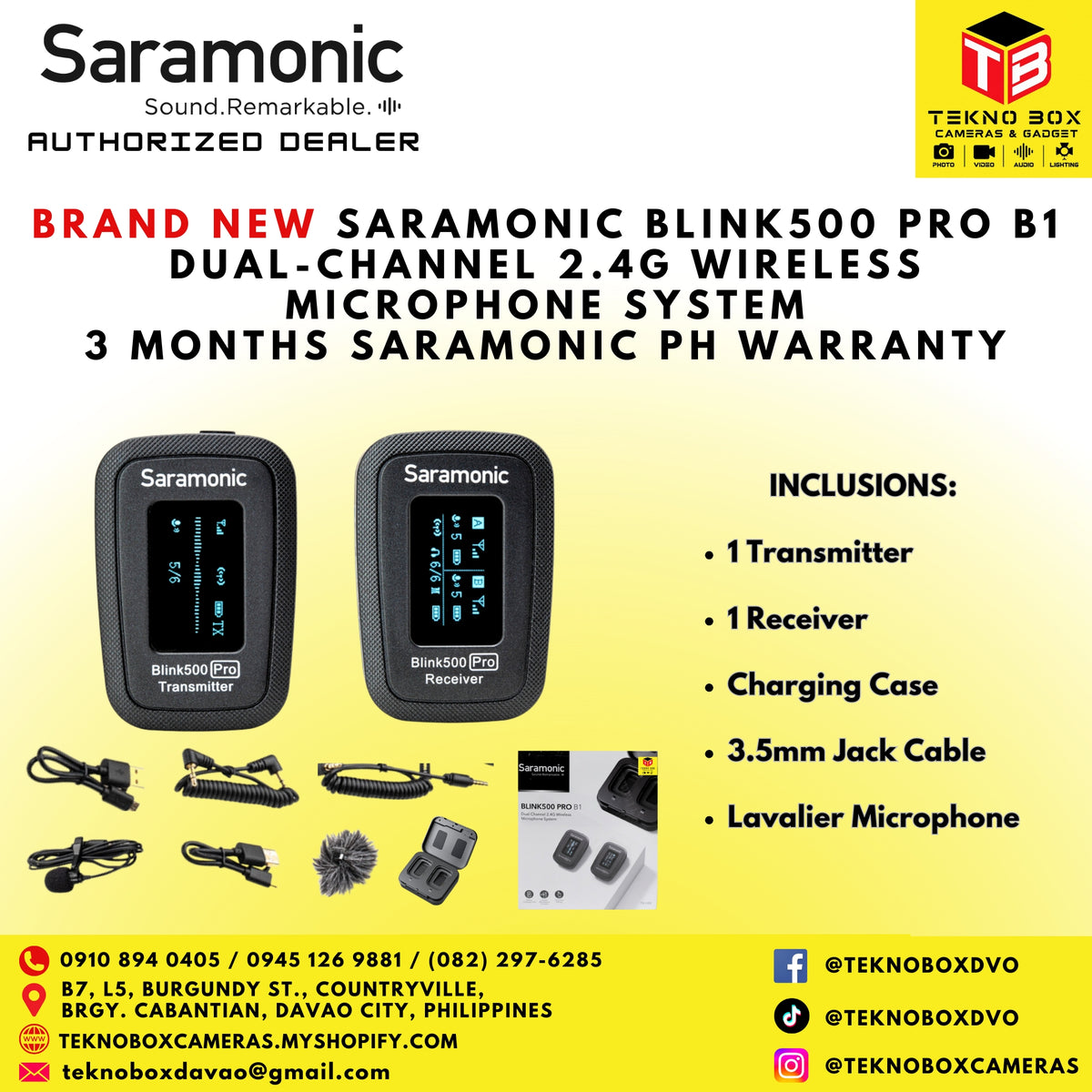 Saramonic Blink500 Pro B1 Dual-Channel 2.4g wireless microphone system