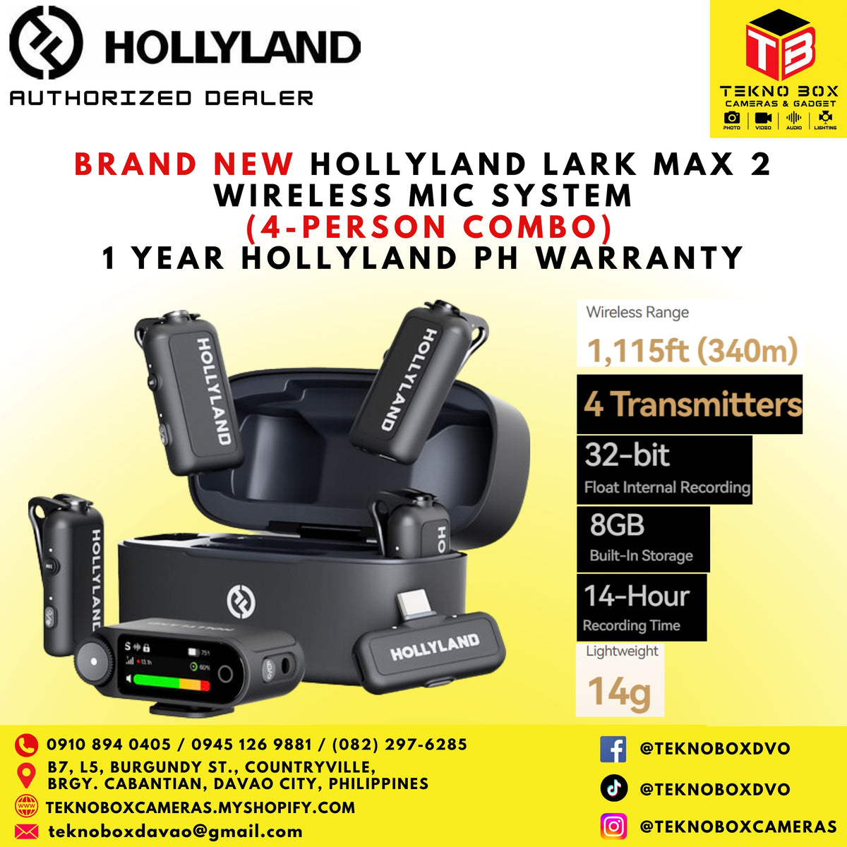 Hollyland Lark Max 2 Combo 4-Person Wireless Microphone System