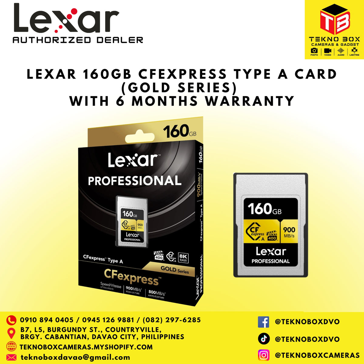 Lexar 160GB CF Express Type A Card (Gold Series)