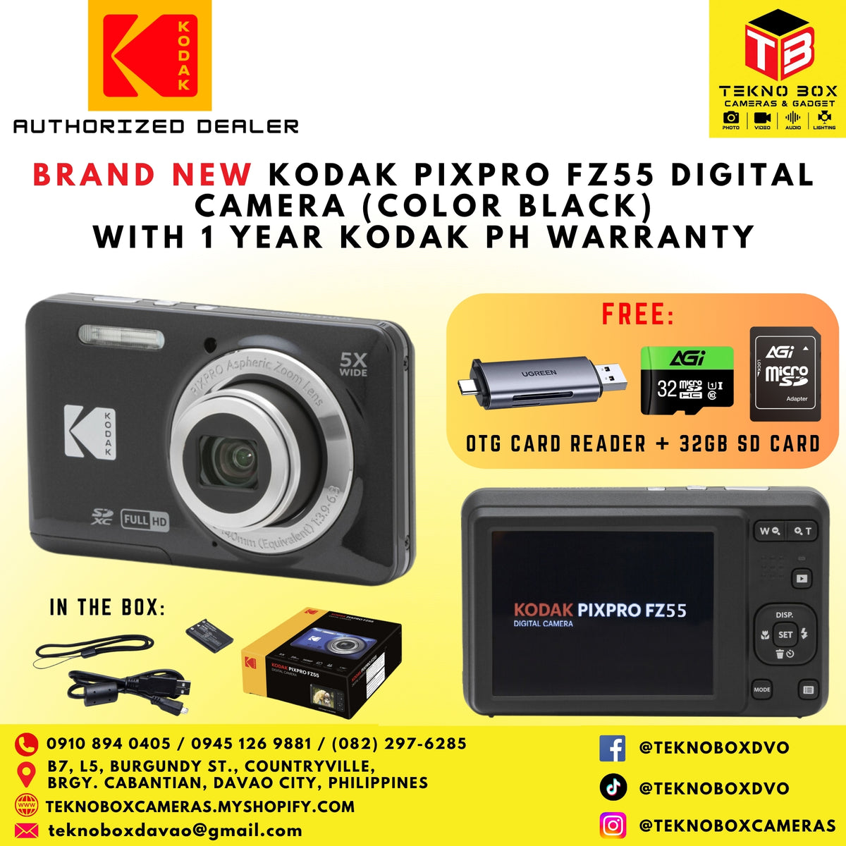 Brand New Kodak Pixpro FZ55 Compact Point & Shoot Digital Camera