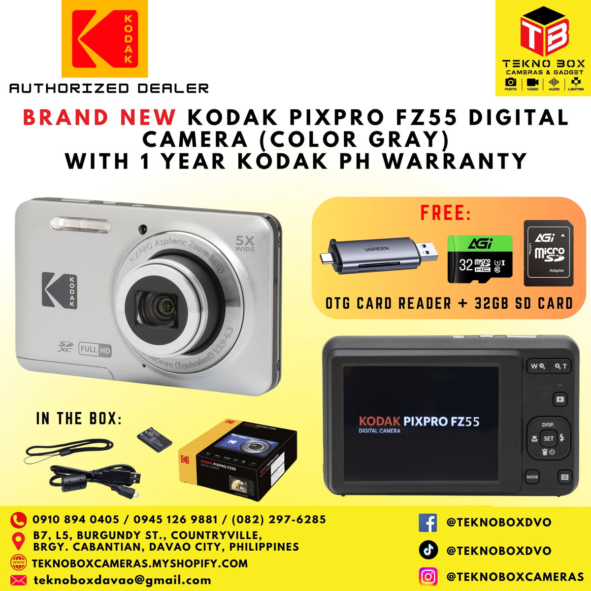 Brand New Kodak Pixpro FZ55 Compact Point & Shoot Digital Camera