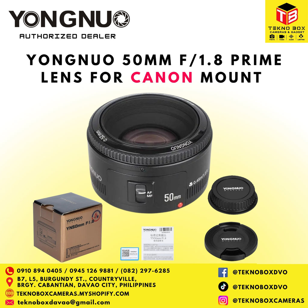 Yongnuo 50mm F1.8 Prime Lens For Canon