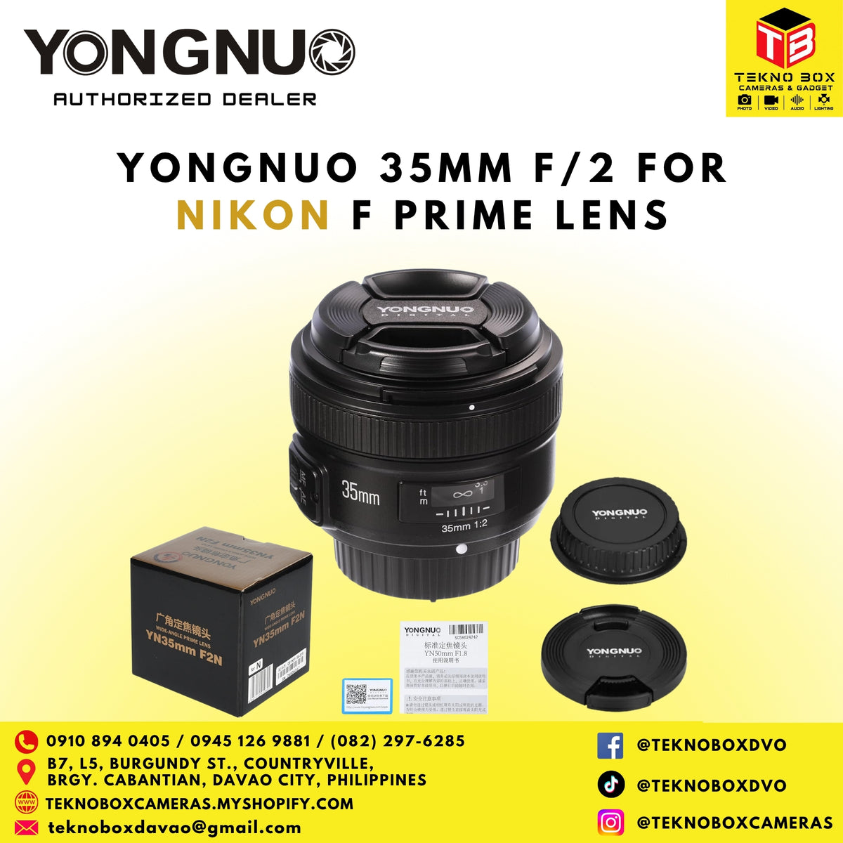 Yongnuo 35mm F/2 Lens for Nikon