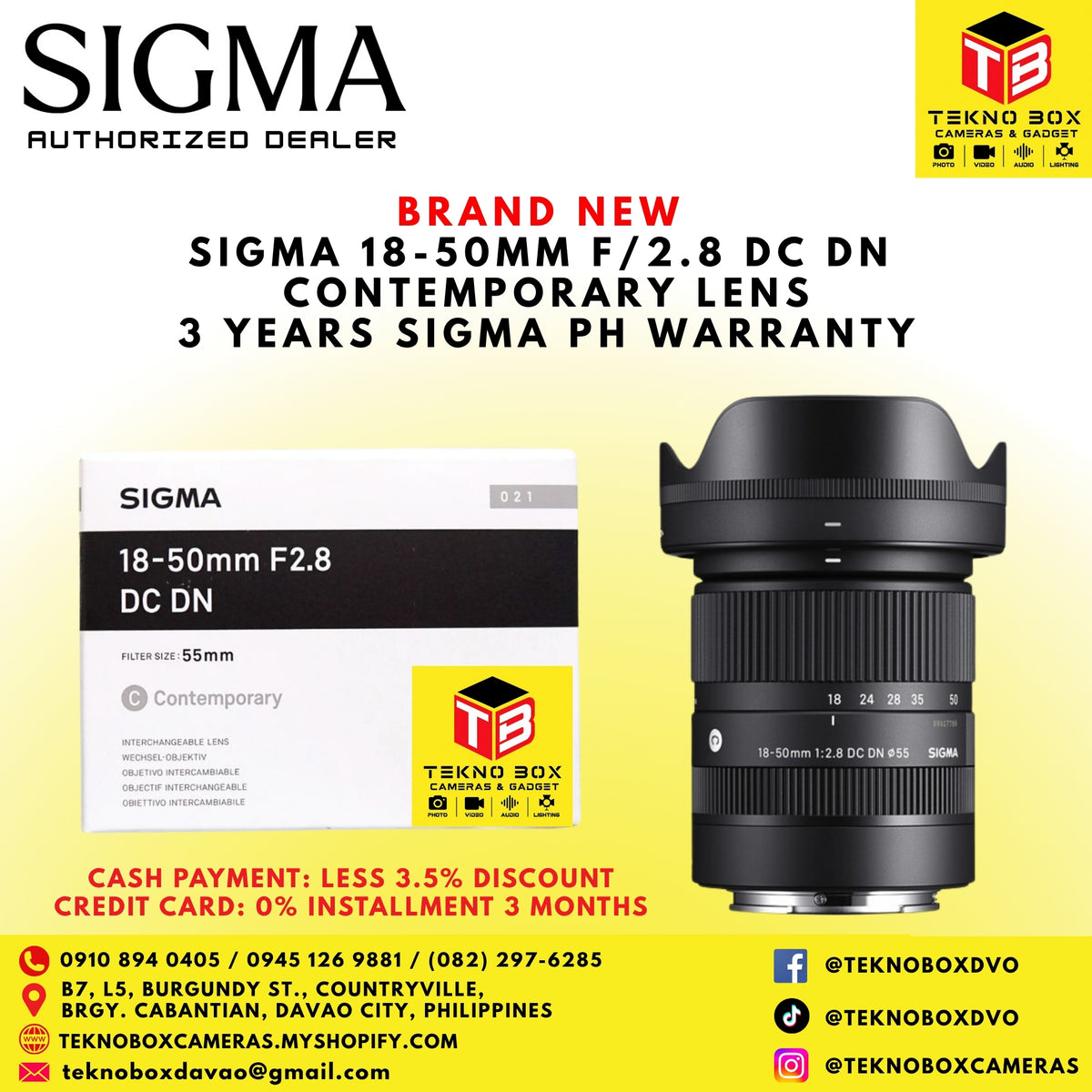 Sigma 18-50mm F/2.8 DC DN Lens