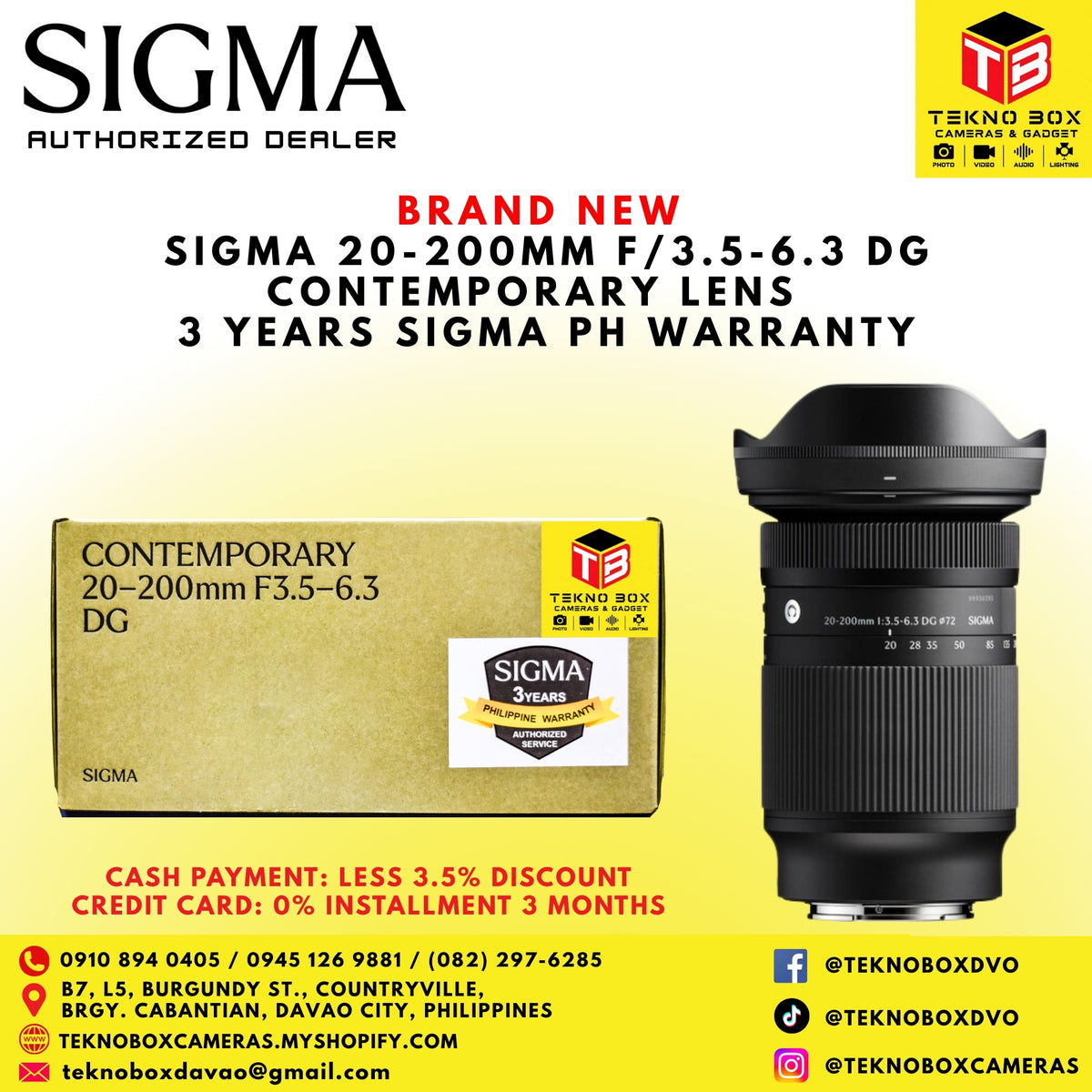 Sigma 20-200mm F/3.5-6.3 DG Contemporary Lens